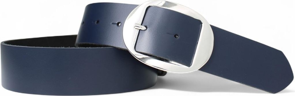 FRONHOFER Basic Damengürtel ca. 3,8 cm, ovale glänzende Gürtelschnalle in silber