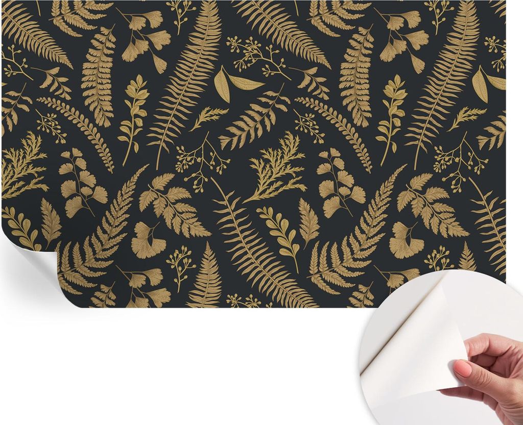 Selbstklebende Wandtapete - Dekorative Tapete für Wohnzimmer - Klebefolie für Wandbilder - Tapetenfolie für Wanddekoration - 416x254 - Botanisch...