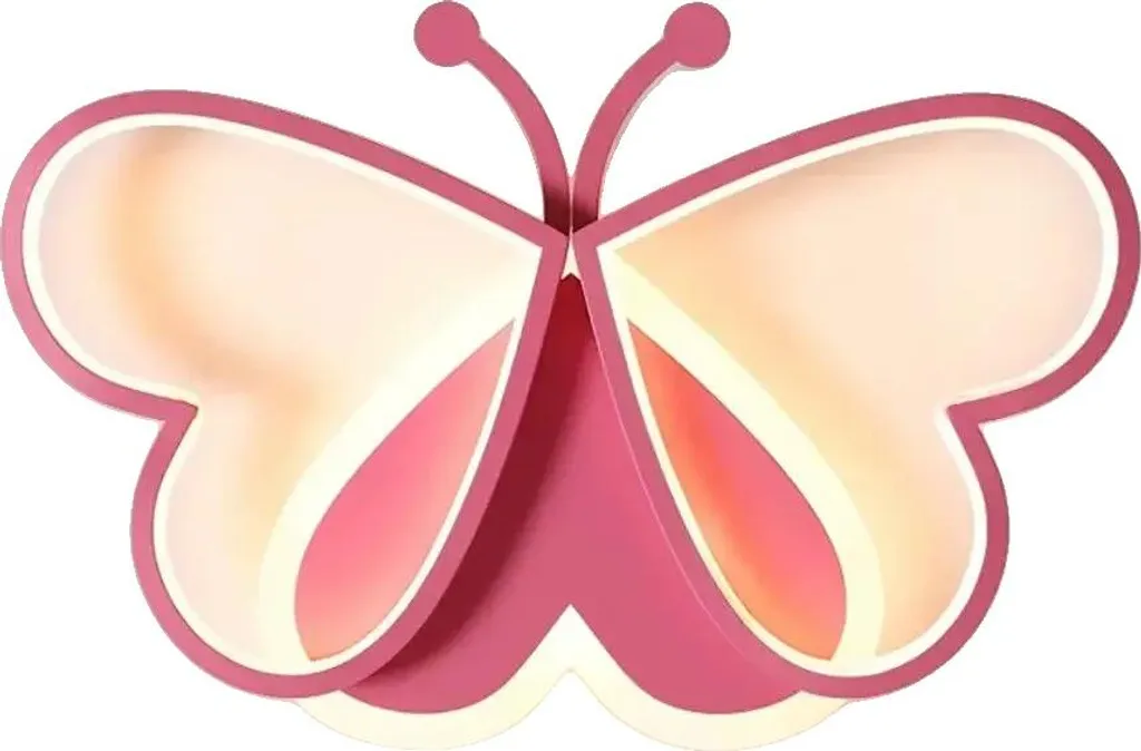 Plafonnier LED Rose Design Papillon - Éclairage doux et économique 50cm