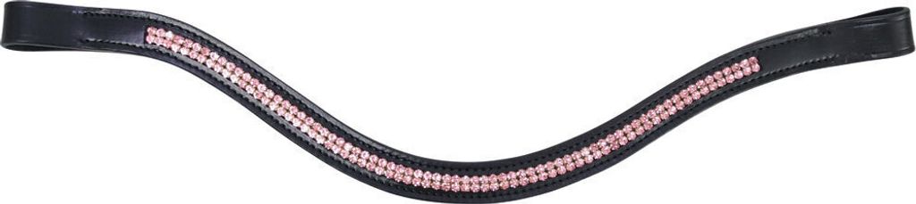 Hy - Pferde-Stirnriemen "Rosciano", Leder BZ4405 (Cob) (Braun/Roségold)