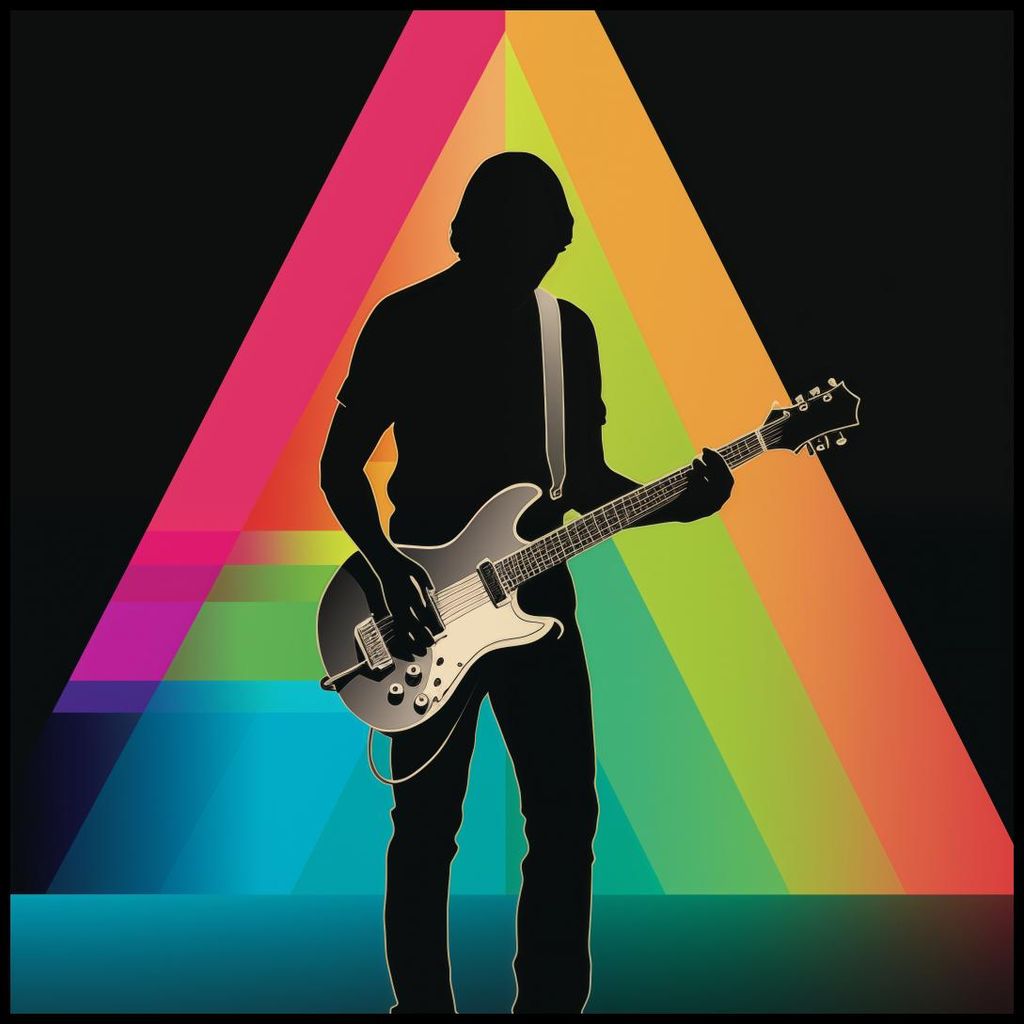 Plakat 100x100cm Prisma durch die Gitarre