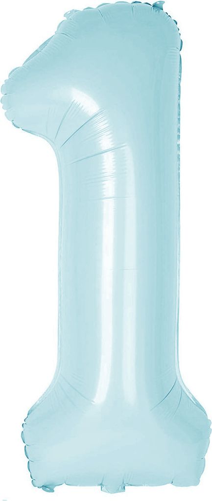 Oblique Unique Folien Luftballon mit Zahl 1 für Kinder Geburtstag Junge Jungen Jubiläum Party Deko Ballon hellblau