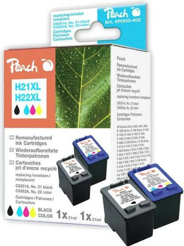 Pack de 2 cartouches Peach Multi Pack haute capacité noir et couleur