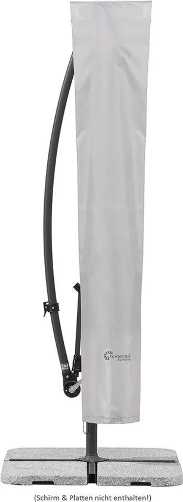 Housse de parasol rond 300 cm gris argenté - Protection imperméable jardin