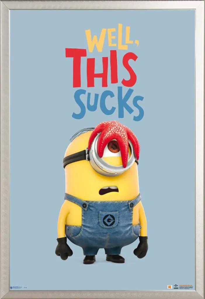 Poster Minions Well This Sucks + Cornice Shinsuke Maxi Alluminio 61x91.5