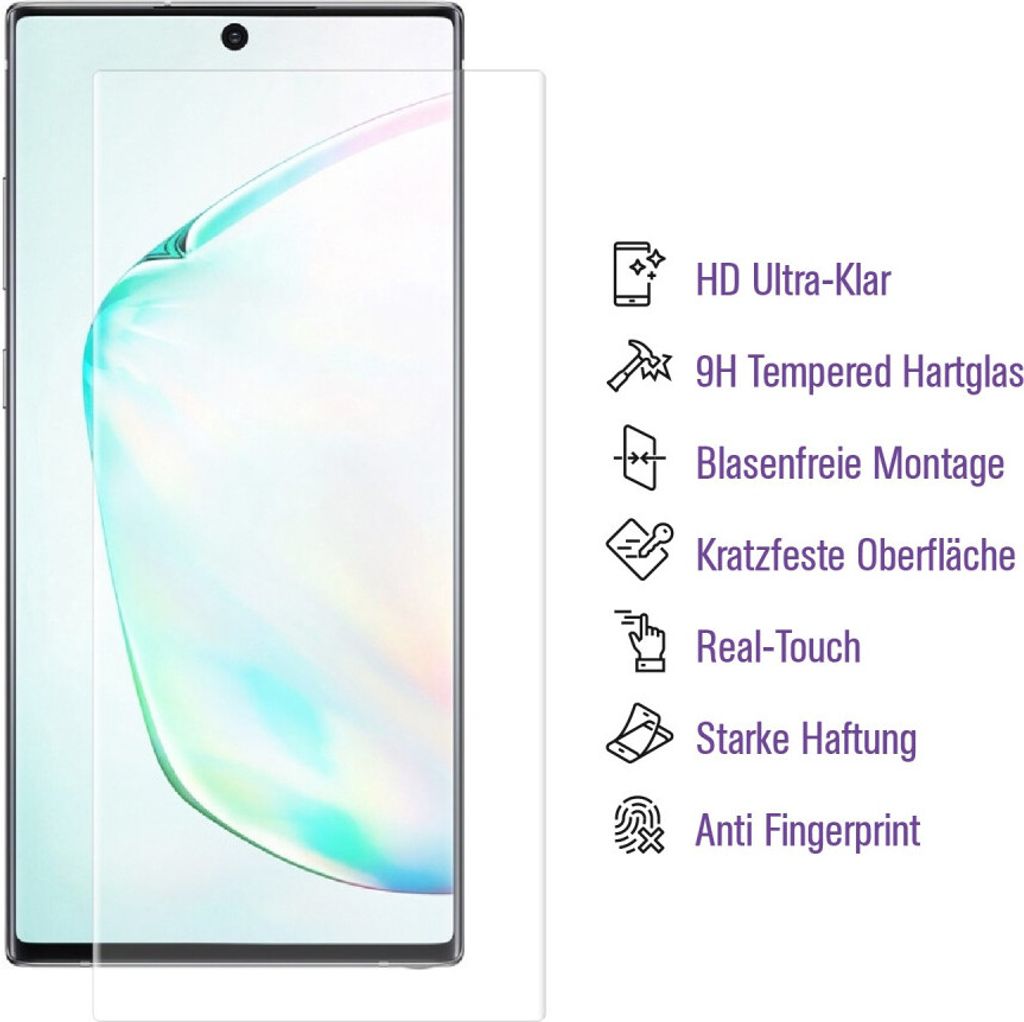 1x 9H Hartglas für Samsung Galaxy Note 10 Plus FULL CURVED UV Liquid Schutzglas Panzerfolie Displayschutz Schutzfolie Displayglas Panzerglas Tempe...