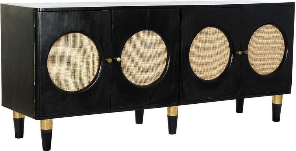 Anrichte DKD Home Decor Schwarz natürlich Rattan Mango-Holz (150 x 40 x 65 cm)