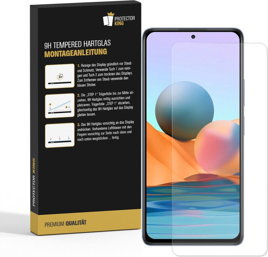 1x 9H Hartglas für Xiaomi Redmi Note 10 Panzerfolie Displayschutz Glasfolie KLAR Panzerglas Schutzglas Schutzfolie
