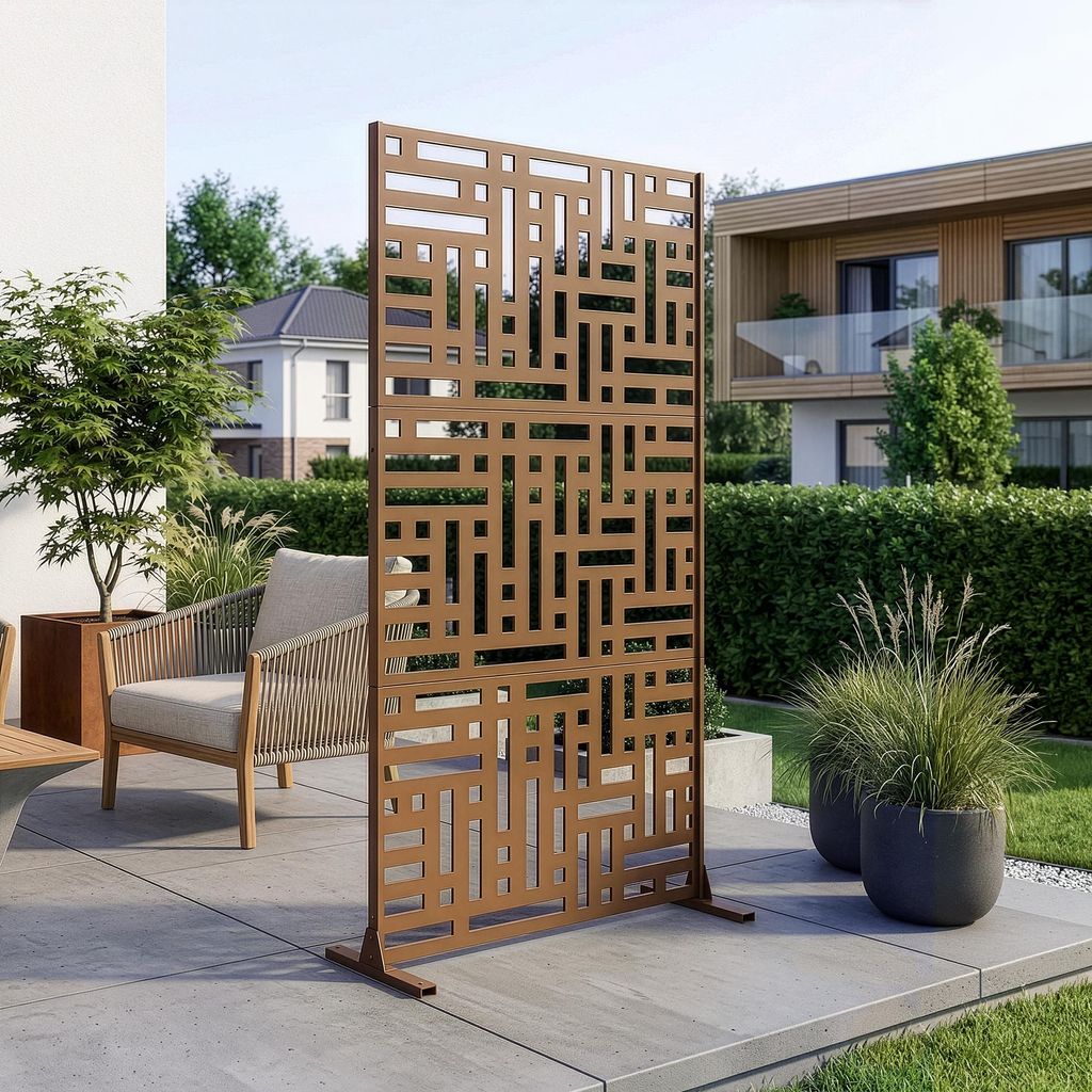 Przegroda „Bernalda” 180 x 90 cm, stal, brązowa Zdjęcie produktu 