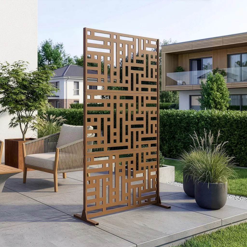Cloison Bernalda 180 x 90 cm - Protéger du Vis-à-Vis avec l'Acier Brun