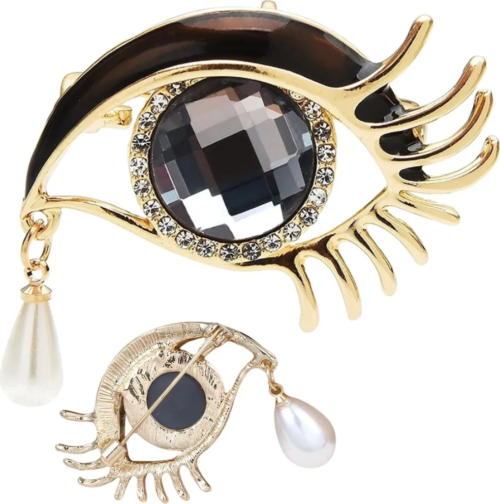Offerta Spilla Camerazar Angel Eye Argento Perla e Zirconi - Top Quality - 12