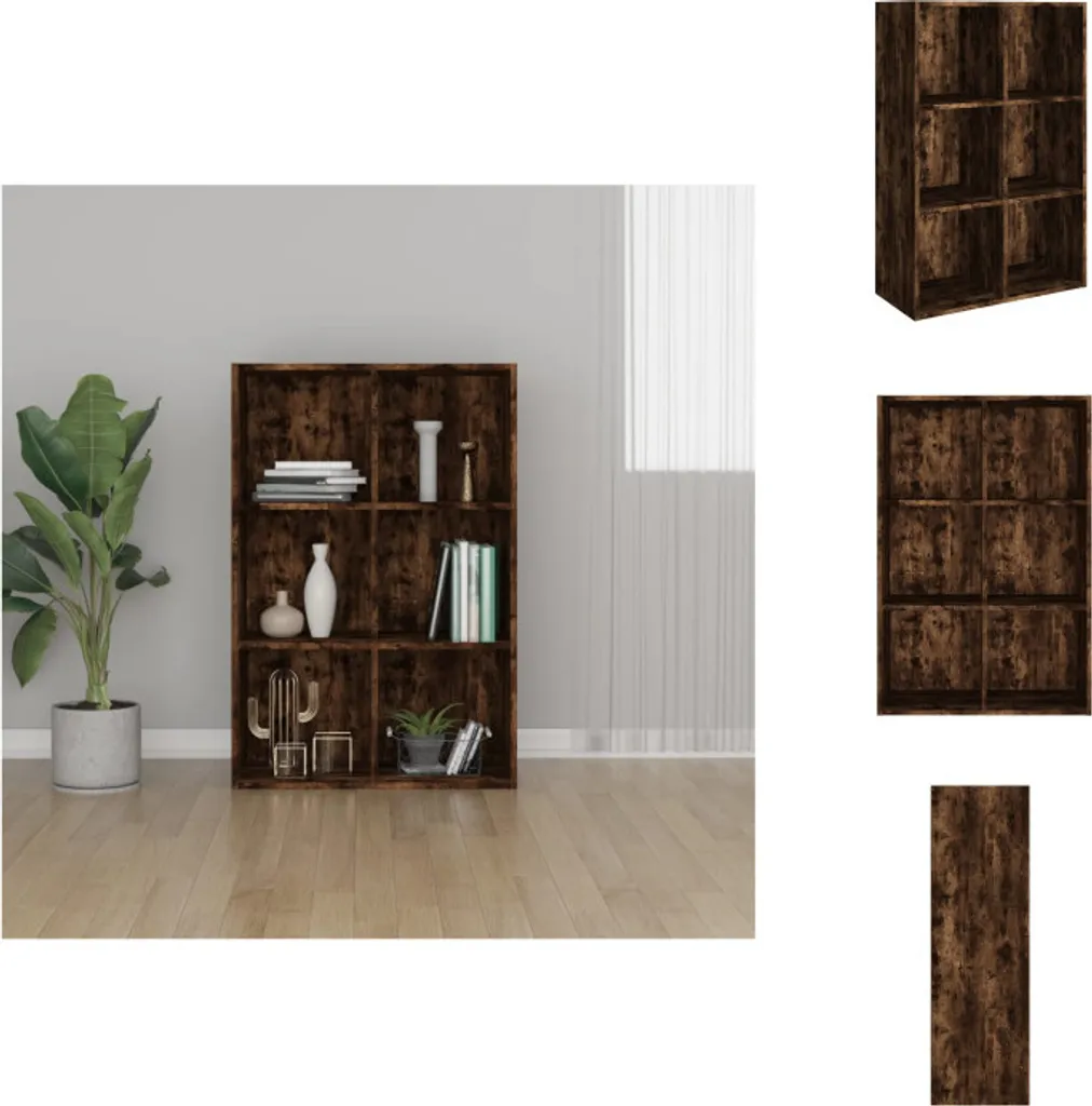Bibliothèque vidaXL Chêne Fumé 66x30x98 cm en Bois Composite Robuste