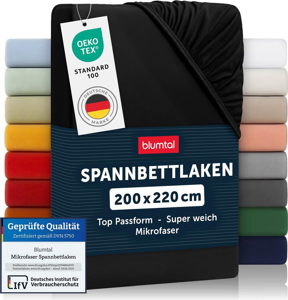 Blumtal Mikrofaser Spannbettlaken 200x220 cm – Produktbild 