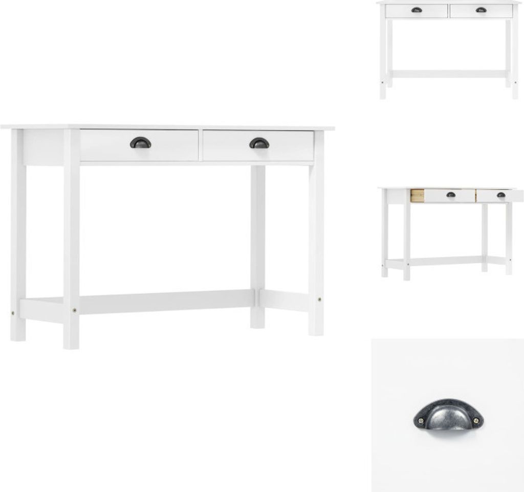 vidaXL Konsolentisch Hill mit 2 Schubladen 110x45x74 cm Kiefernholz - Beistelltische