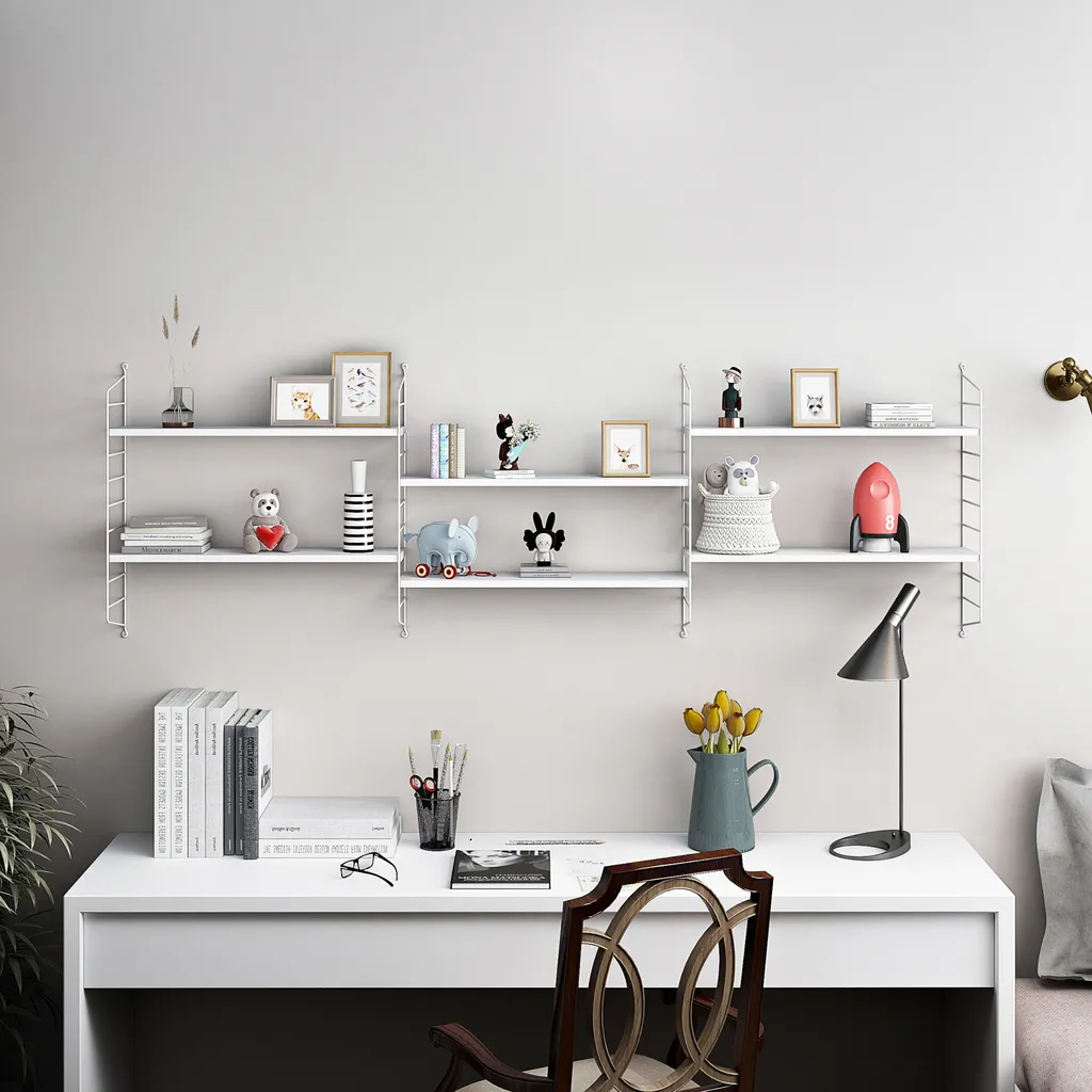 Étagère murale de rangement blanche Strängnäs idéale pour petits espaces