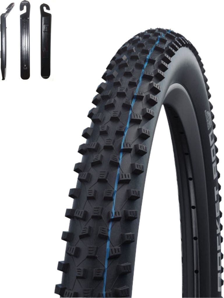 1 x Faltreifen Schwalbe Rocket Ron Evolution Super Ground 27" Schwarz 57-584 (27 x 2.25) inkl. Reifenheber