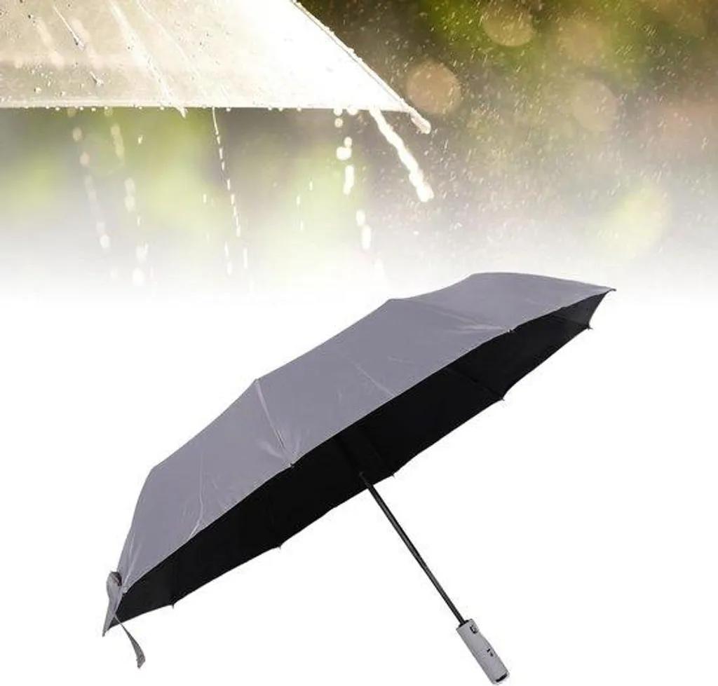 Parapluie automatique à double toile noir - Modèle pliant Ultra-Résistant