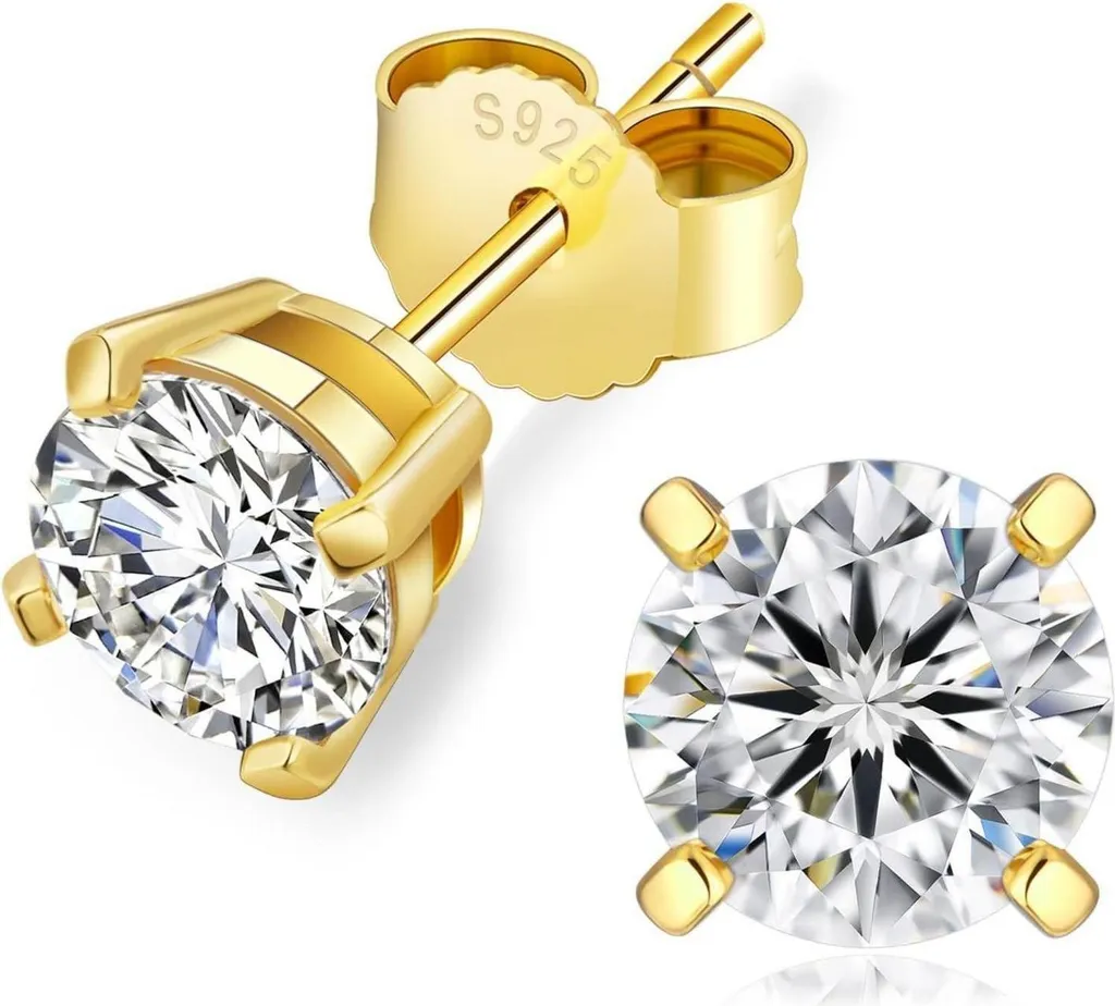 Boucles d'oreilles Moissanite 1,2 Carat D VVS1 et Argent Or 14 Carats