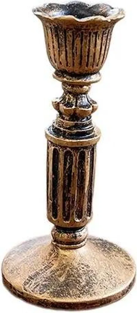 Portacandele Vintage Rustico Stile 1 | Candelabro Retro in Metallo e Legno