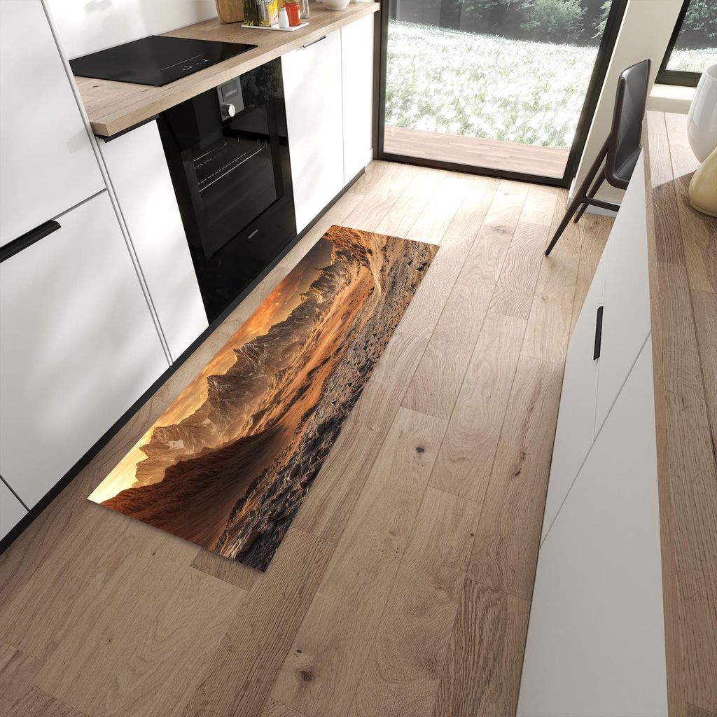 Küchenteppich 60x180cm rutschfest & abwischbar PVC Läufer - Fremder Planet