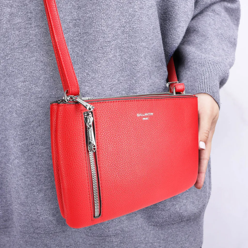 Borsa Donna Gallantry Rossa Granulata | Tracolla Elegante Paris - 5