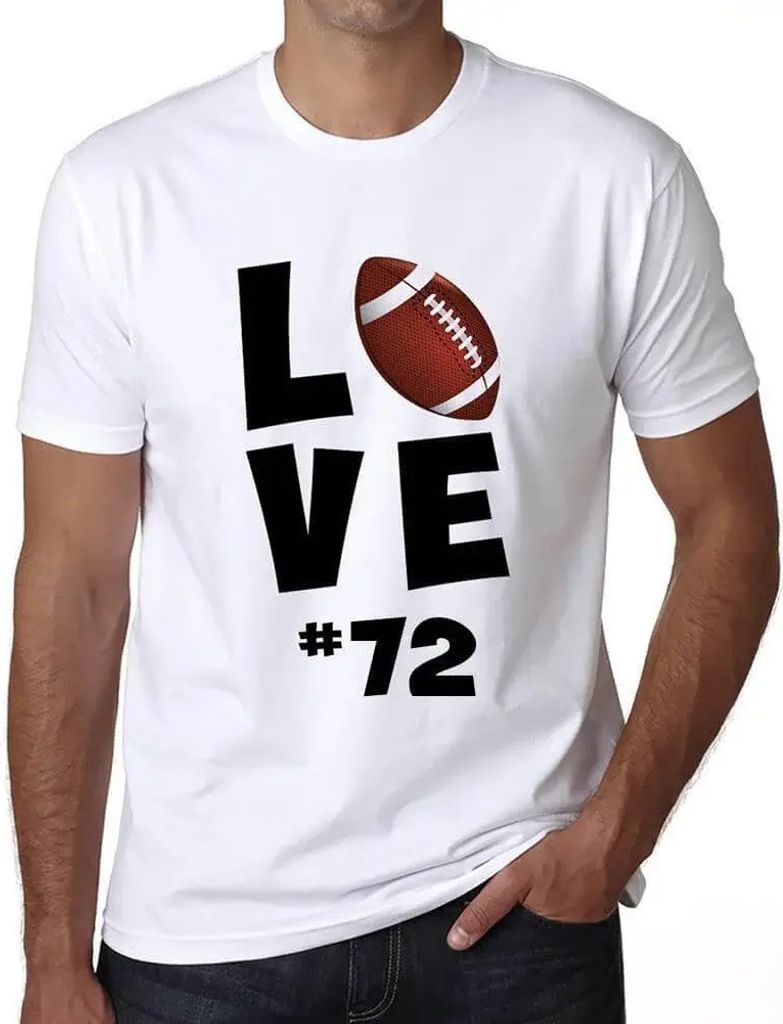 Herren Grafik T-Shirt Ich liebe American Football #72 – I Love American Football #72 – Geschenk 72. Geburtstag Jahrestag 72 Jahre Jubiläum 72 ...