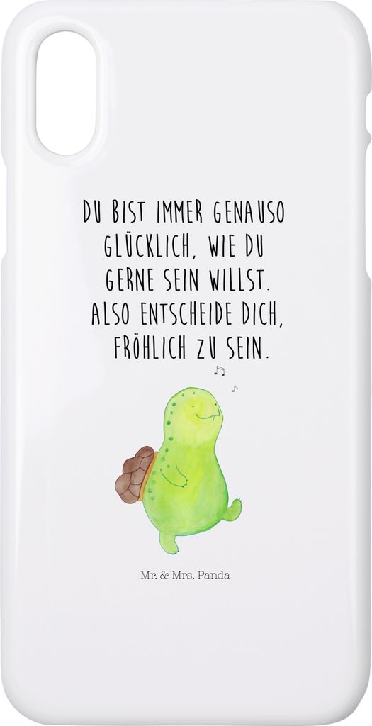 Mr. & Mrs. Panda Iphone 10 Handyhülle Schildkröte Pfeifen - Weiß - Geschenk, Schildkröten, Depression, X, Handy, Cover, Hülle, Spazieren, Tren...