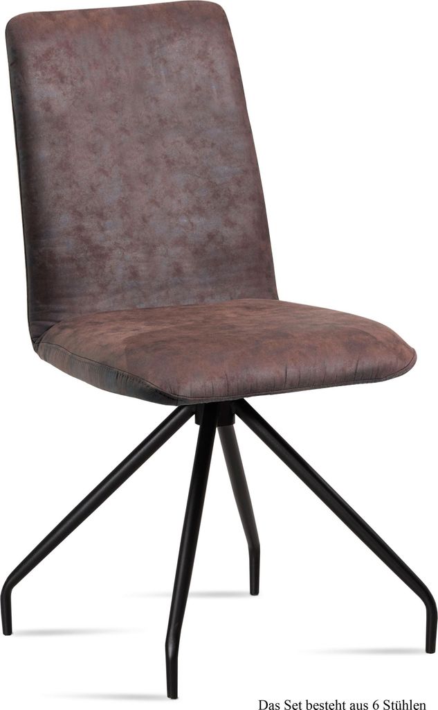 Esszimmerstuhl (6er-Set) Desiri 47x92x60 Schwarz/Braun
