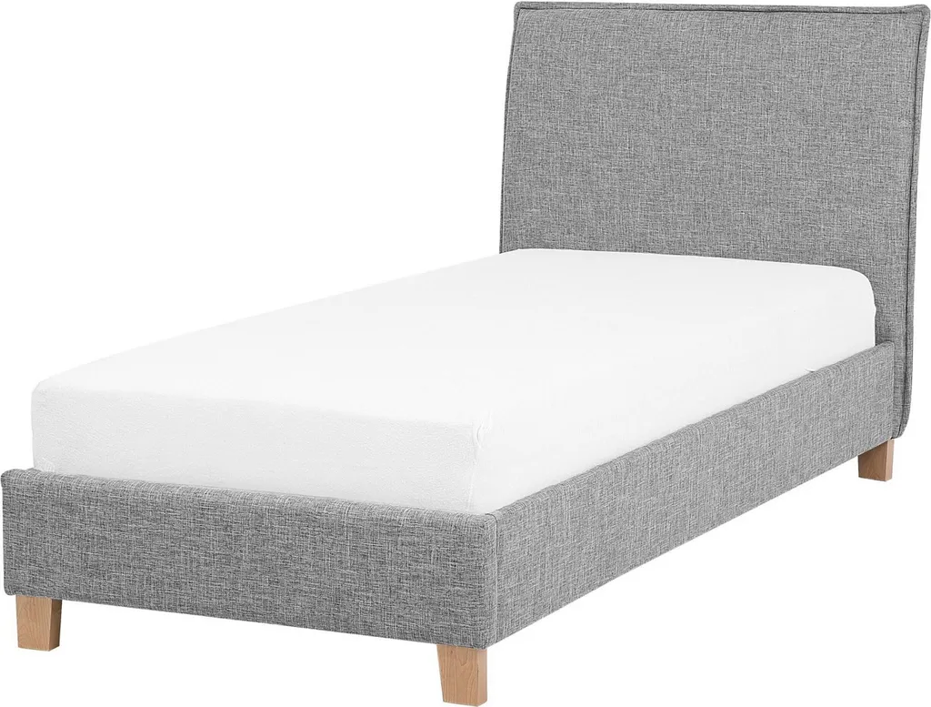 Lit Complet 90x200 cm Gris avec Sommier pour Gagner en Confort et Design