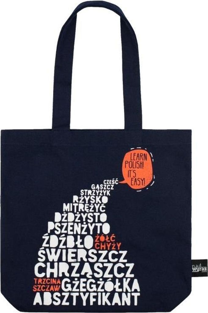 Polnisch lernen Baumwolltasche navy blau