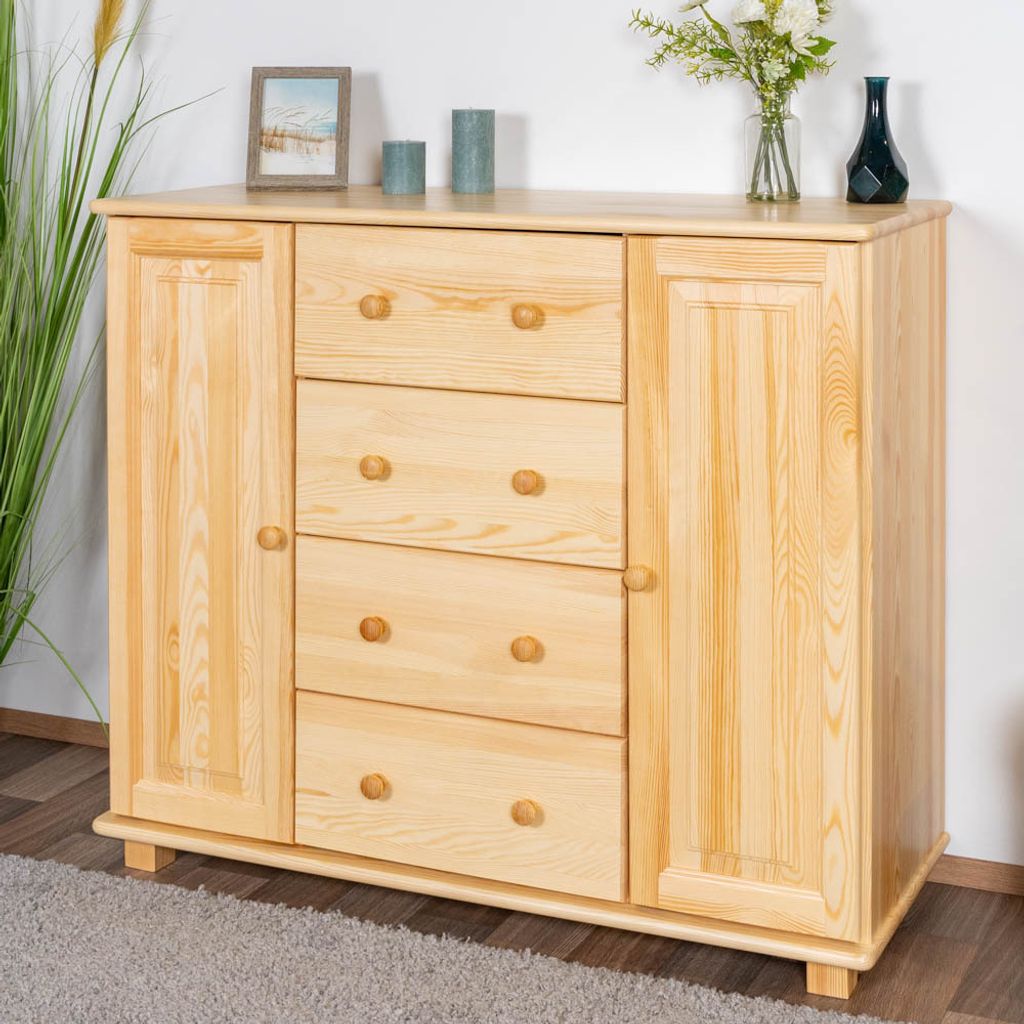 Sideboard, Kommode - Farbe: Natur, Breite: 118 cm