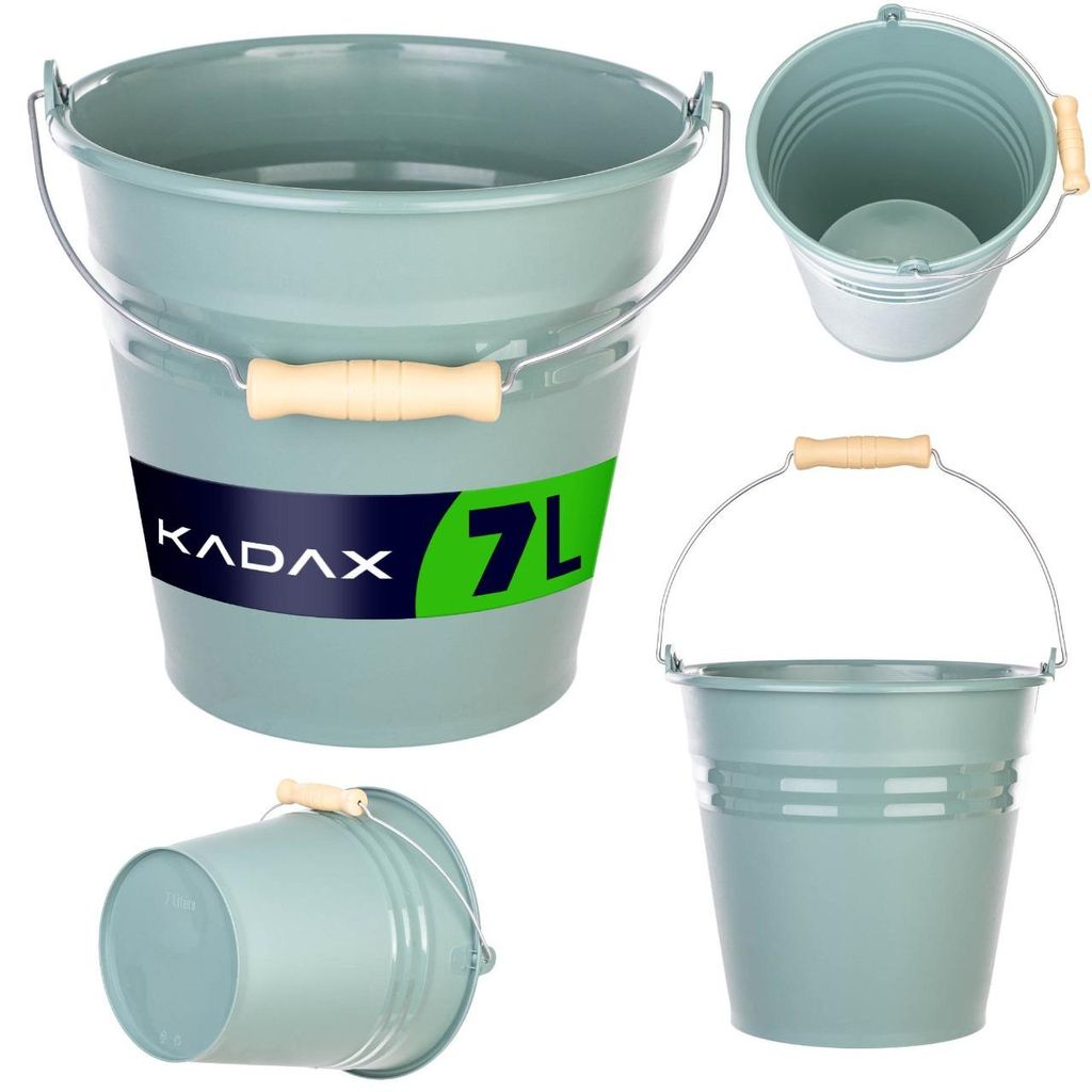 KADAX Haushaltseimer 7 Liter, lebensmittelecht Eimer aus Kunststoff, Garteneimer mit ergonomischem Metallgriff, Plastikeimer, Wassereimer für Gart...