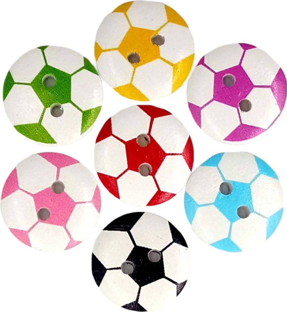 50pcs runde Form 2 Löcher Fußball -Fußball -Holzknopf zum Nähen Scrapbooking