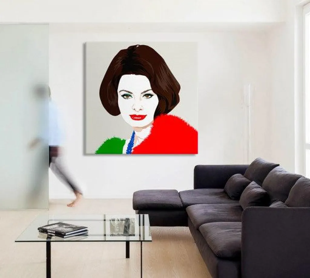 Tableau Sofia Loren 130x130 : Décoration Murale Grand Format Pro - 2