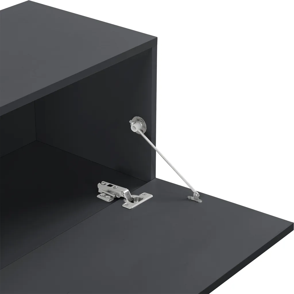 Mobile TV e Appendiabiti 140cm Grigio Opaco - Consolle Sospesa en.casa - 5