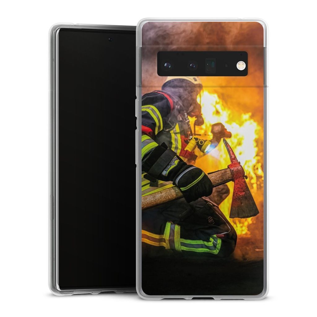 DeinDesign Handyhülle für Google Pixel 6 Pro Silikon Hülle Case Smartphone Schutzhülle Feuer Feuerwehr Lebensretter