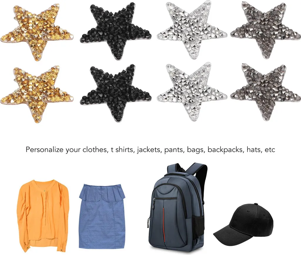 Kit 40 Stelle con Strass Termoadesive 4cm | DIY e Decorazione Tessile