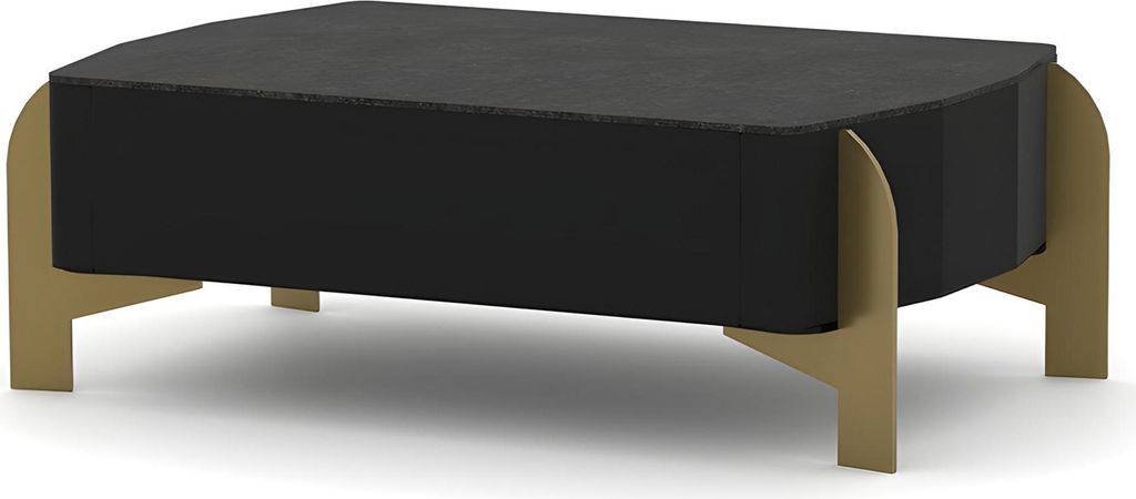 Luxus Beistelltisch Couchtisch Sofatisch Holz Schwarz-Gold Arbeitszimmer