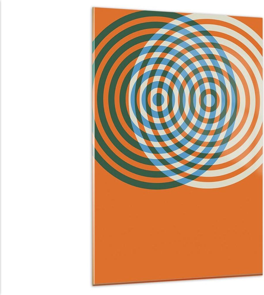 Bilder auf glas - Einteilig - Abstraktion Modern Kreise - 80x120cm - Glasbilder - Wandbilder - Bilder - Wanddekoration aus Glas - Glas Bilder - Wan...