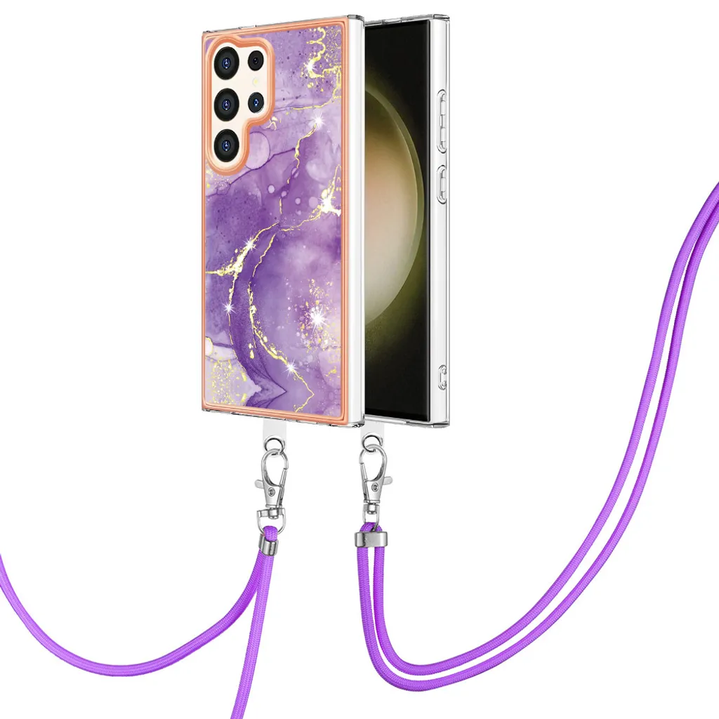 Custodia Samsung S24 Ultra Viola con Cinturino: Protezione e Grip