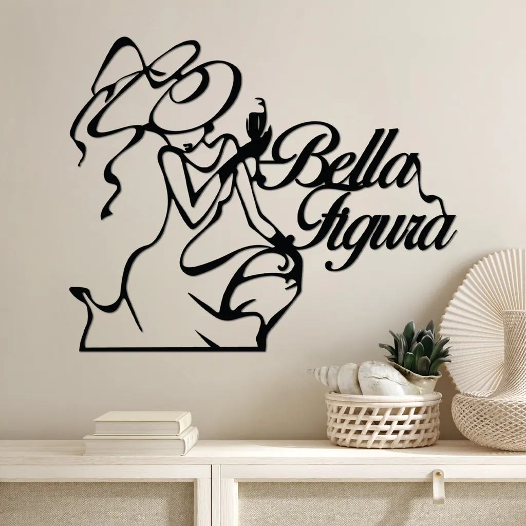Décoration Murale Bella Figura 4 Noir Métal pour Habiller un Mur Vide