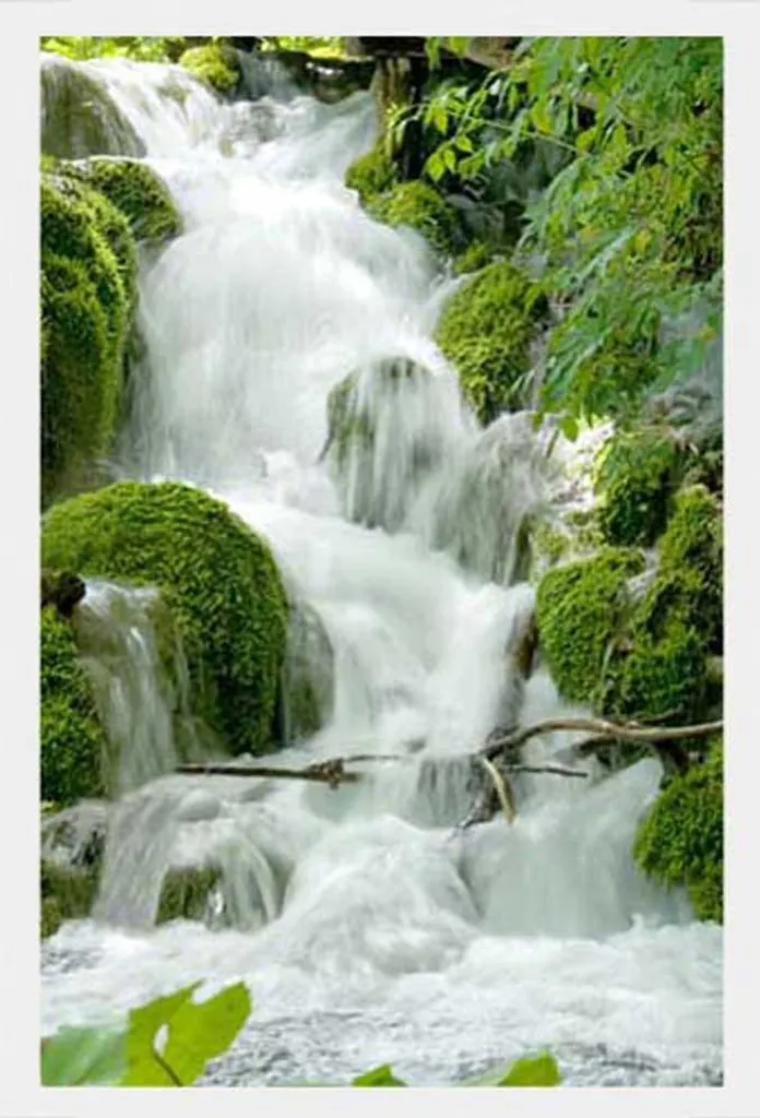 Déco murale zen : Poster Chutes d'eau Feng Shui et cadre blanc incassable