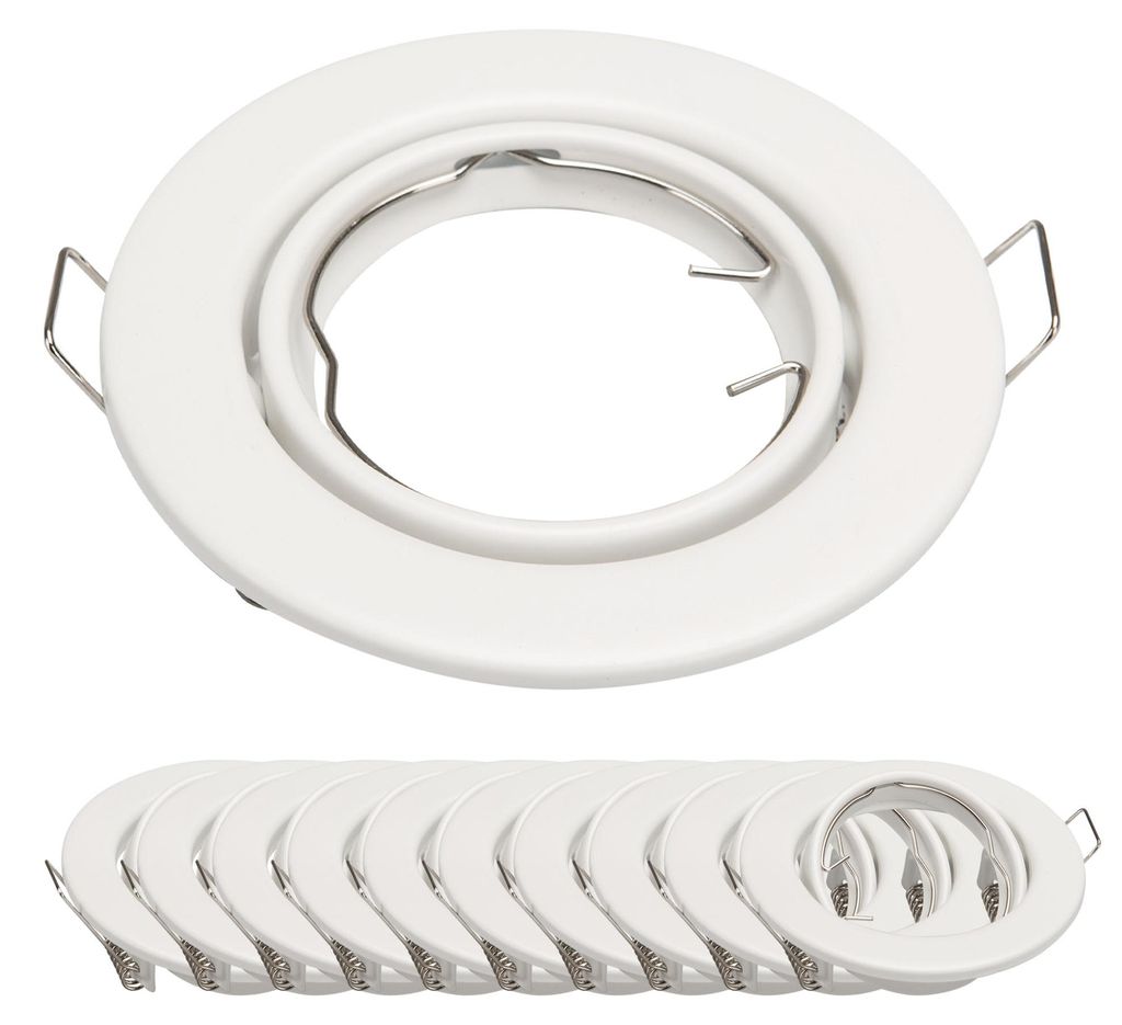 10x Einbaurahmen Mattweiß 6101-A-MW Ø65 mm für Leuchtmittel Produktbild 