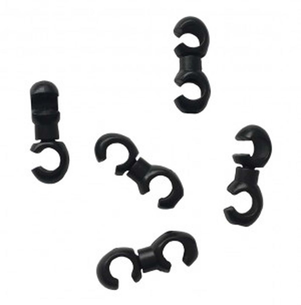 S-Kunststoff-Clip, schwarz (5er Pack)