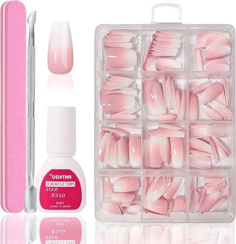 Capsules Ongles Américains Souples Coloris Rose et Violet en 240 Pcs