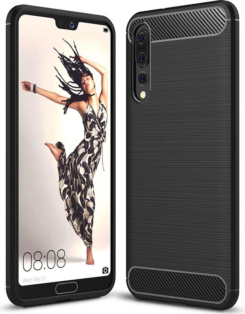 TPU Hülle für Huawei P20 Pro Handy Schutzhülle Carbon Optik Schutz Case