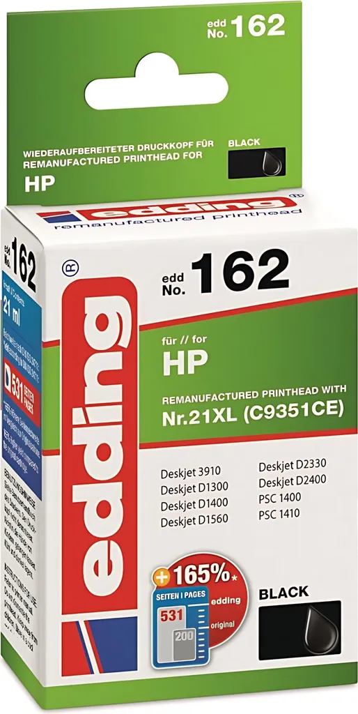 Cartuccia Edding 18-162 per HP 21XL Nero | Risparmio Garantito Online