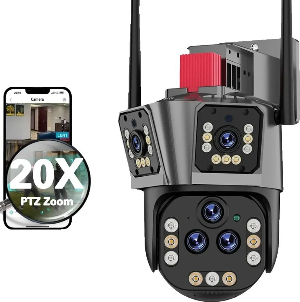 Caméra PTZ 10K 20MP Zoom 20X avec suivi intelligent et prise EU