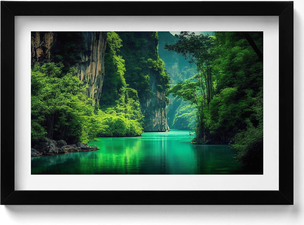 Reisen Thailand– Wandbild mit Rahmen – Gerahmtes Bild – Wanddekoration – 30x20 cm – Schwarz Rahmen