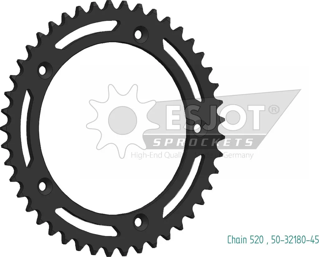 Pignon moto 45 dents ESJOT 520 pour améliorer la souplesse de passage